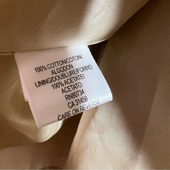 BCBGMaxAzria Tan Floral Button Tie Waist A-Line Skirt Womens Size Medium - Picture 6 of 8